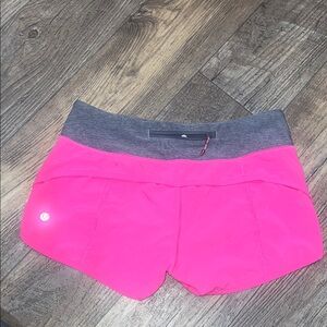 lululemon athletica Hot Pink Running Shorts with Gray Waistband
